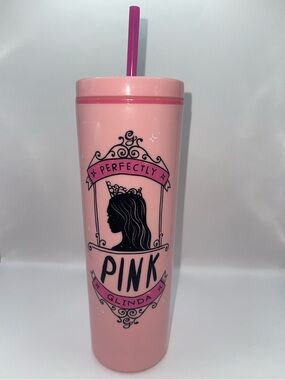 Perfectly Pink Glinda Tall Tumbler with Straw